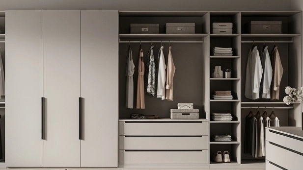 Modern and spacious wall wardrobe with a thousand and one night decoration Modern and spacious wall wardrobe with a thousand and one night decoration